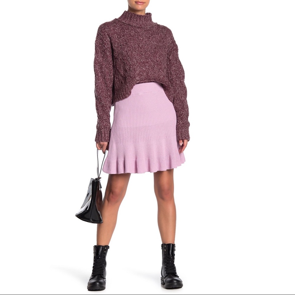 ❌SOLD❌ FREE PEOPLE Lilac Ribbed Skirt - Picture 3 of 4